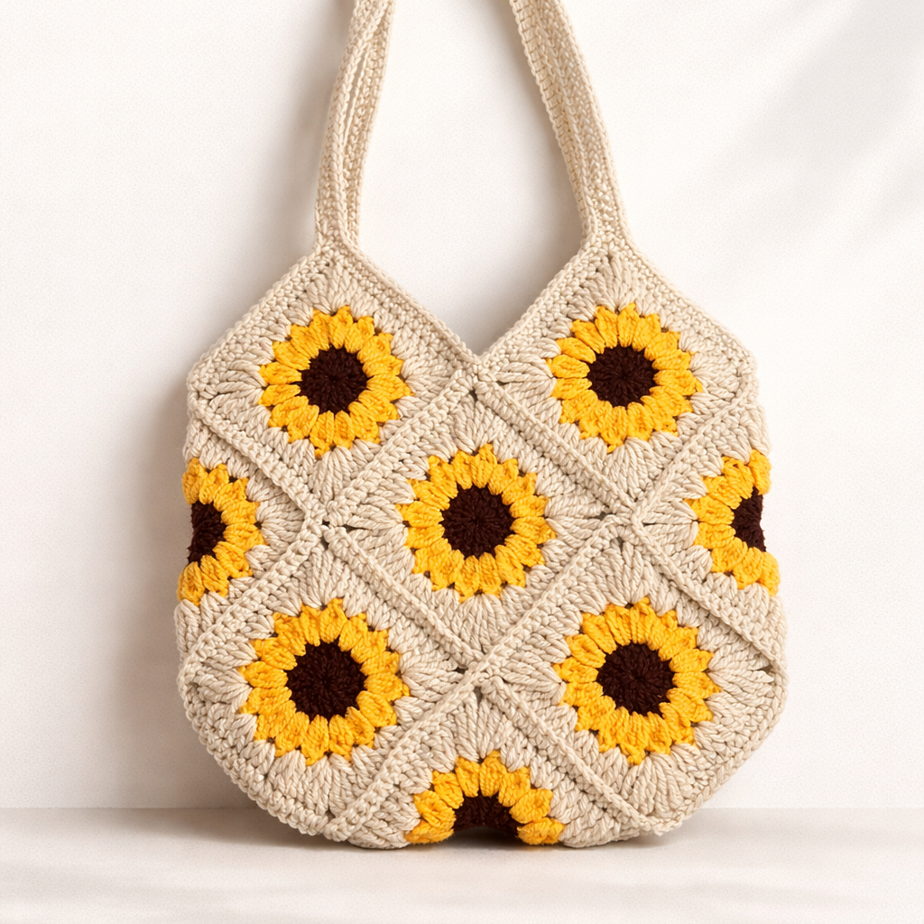 Handmade granny square shoulder bag / Tote bag