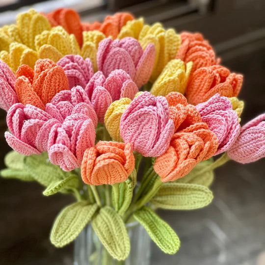 Handmade Crochet Tulip Stems